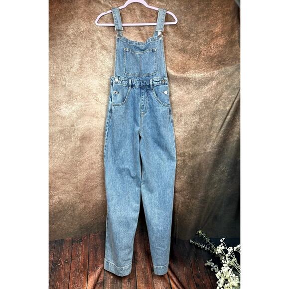 Wide Leg Denim Loose Jumper One Piece We Wore What Bib Overalls size 26 - Picture 3 of 13